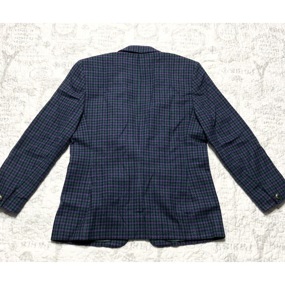 Pendleton Woolen Mills Plaid Green/Purple Checkered Wool Blazer 10 Petite - Picture 10 of 12